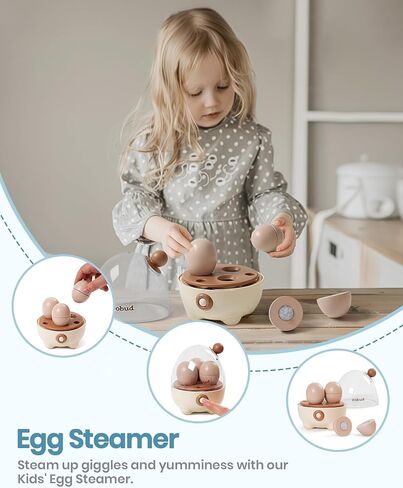 أجهزة المطبخ للعب التظاهري من ROBUD، مجموعة طعام ألعاب المطبخ للأطفال مع جهاز طهي بالبخار للبيض، وخلاط، ومحمصة، وخلاط مع أصوات واقعية، وإكسسوارات المطبخ للعب للأطفال الصغار (4 مجموعات) in Kuwait