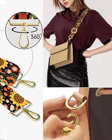 Purse Straps Rose Gold Buckles Wide Shoulder Strap,Fashion Adjustable Replacement Belt in Saudi Arabia