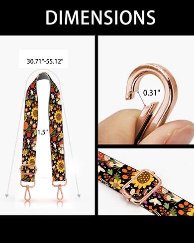 Purse Straps Rose Gold Buckles Wide Shoulder Strap,Fashion Adjustable Replacement Belt in Saudi Arabia