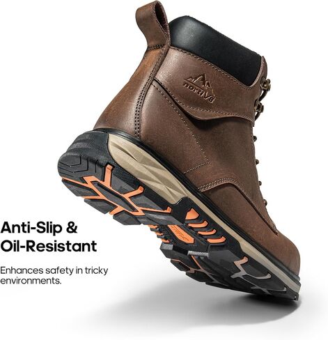 NORTIV 8 Steel Toe Work Boots for Men Waterproof Slip on Safety Construction Boots in Saudi Arabia