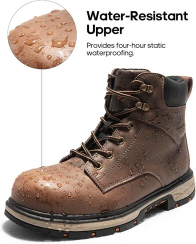 NORTIV 8 Steel Toe Work Boots for Men Waterproof Slip on Safety Construction Boots in Saudi Arabia