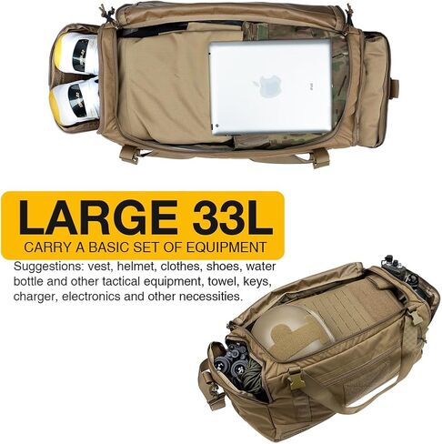 IDOGEAR Tactical Deployment Bag Military Duffle Bag 33L With Shoe Compartment Heavy-Duty Luggage Bag For Outdoor Hiking Traveling Camping(Multi-camo) in Kuwait