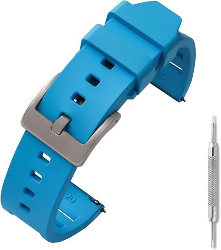 Fluororubber Watch Strap 20mm 22mm - Fluoroelastomer Watch Band Soft Breathable Durable Universal Replacement Band Strap for Men Women in Kuwait