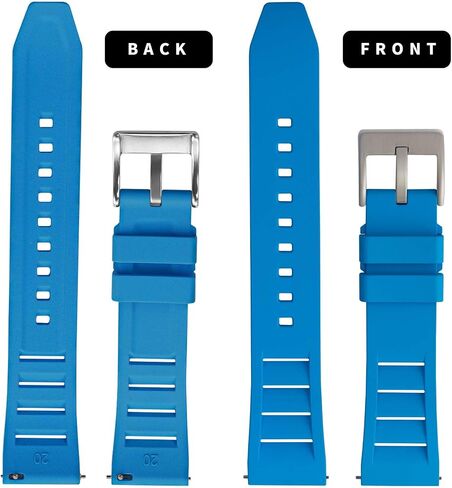Fluororubber Watch Strap 20mm 22mm - Fluoroelastomer Watch Band Soft Breathable Durable Universal Replacement Band Strap for Men Women in Kuwait