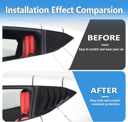 Window Louvers Air Vent Grill Trim Compatible with Chevrolet Corvette C8 Coupe 2020-2023,Rear Side Window Shutter Scoop Sun Rain Shade Cover Trim Accessories,ABS Plastic 2PCS (Piano Black) in Saudi Arabia
