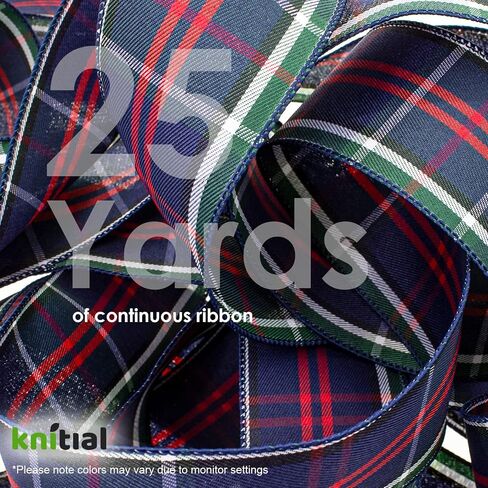 Tartan Plaid Ribbon 2-1/2" x 25 Yards Black Watch Ribbon with Wired Edges for Gift Wrapping, Crafts, and Decorations in Kuwait