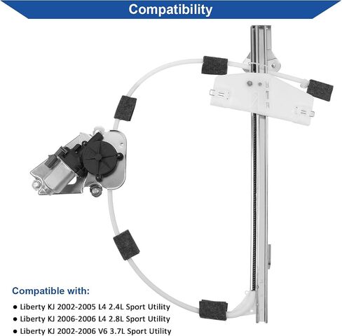 Front Side Power Window Motor and Regulator Assembly Compatible with Jeep Liberty KJ 2002-2006 (Front Right Passenger Side) in Saudi Arabia