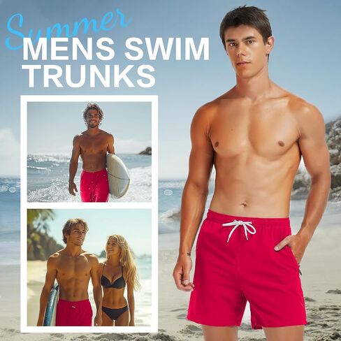Scotamalone Mens Swim Trunks 2 in 1 Swimming Shorts Swimwear Bathing Suits Beach Resort Quick Dry with Zipper Pockets in Saudi Arabia