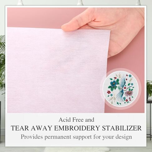 XunYee 3 Rolls Tear Away Stabilizer for Embroidery 10'' x 50 yd Embroidery Stabilizer Backing Compatible with Hoops 1.8 oz Medium Weight Cut Away Backing for Machine Embroidery and Hand Sewing in Saudi Arabia