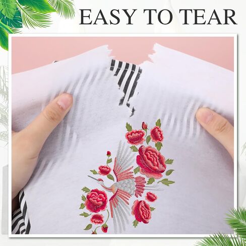 XunYee 3 Rolls Tear Away Stabilizer for Embroidery 10'' x 50 yd Embroidery Stabilizer Backing Compatible with Hoops 1.8 oz Medium Weight Cut Away Backing for Machine Embroidery and Hand Sewing in Saudi Arabia