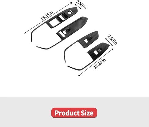 Jimen Fit for Jeep Compass 2021-2024, 4PCS Window Lift Switch Panel Cover Trim (Carbon Fiber) in Saudi Arabia