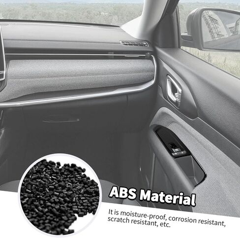 Jimen Fit for Jeep Compass 2021-2024, 4PCS Window Lift Switch Panel Cover Trim (Carbon Fiber) in Saudi Arabia
