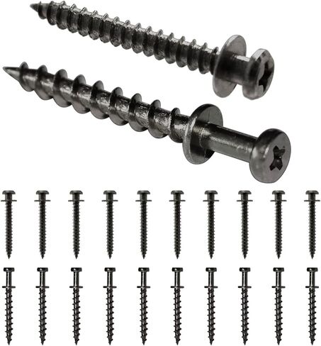 Picture Hanging Screws, Double-Headed Bear Claw Screw, 4in1 Hooks for Sawtooths, D-Rings, Wire and Keyholes (40, Black Mix Size) in Saudi Arabia