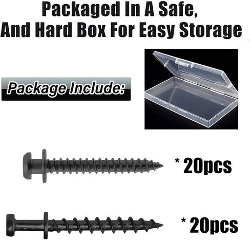 Picture Hanging Screws, Double-Headed Bear Claw Screw, 4in1 Hooks for Sawtooths, D-Rings, Wire and Keyholes (40, Black Mix Size) in Saudi Arabia