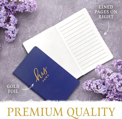 White and Navy PU Leather Vow Books, Vow Books for Wedding with 28 Pages, Vows Book His and Hers 6.5" x 4", His and Her Vows Book, Wedding Vow Books, Vow Books His and Hers, His and Hers in Saudi Arabia