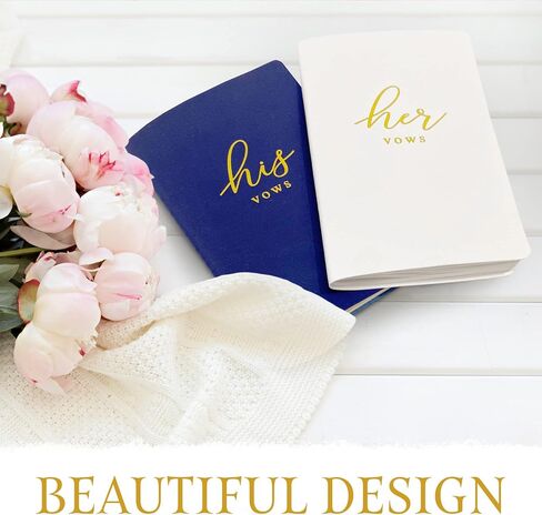 White and Navy PU Leather Vow Books, Vow Books for Wedding with 28 Pages, Vows Book His and Hers 6.5" x 4", His and Her Vows Book, Wedding Vow Books, Vow Books His and Hers, His and Hers in Saudi Arabia
