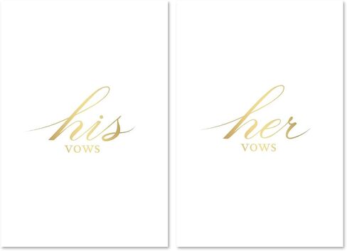 Wedding Vow Books, His and Hers, Bride & Groom Booklet Officiant Wedding Journal for Ceremony, Love Letter, 28 Pages Each, 5.9" X 3.94", Set of 2 in Saudi Arabia