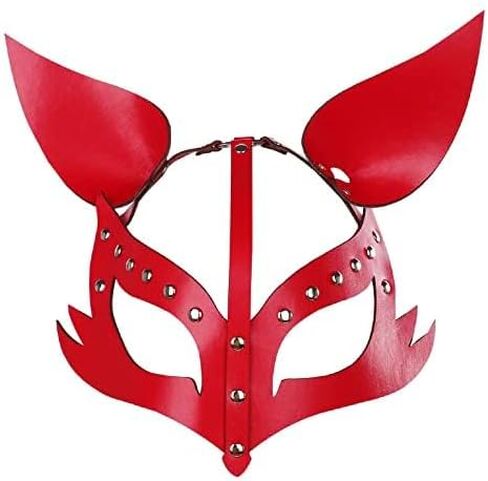 Woman Sexy Leather Cat Bunny Fox Half Face Masks,Masquerade Party Mask for Cosplay Halloween Party Costume Props in Saudi Arabia