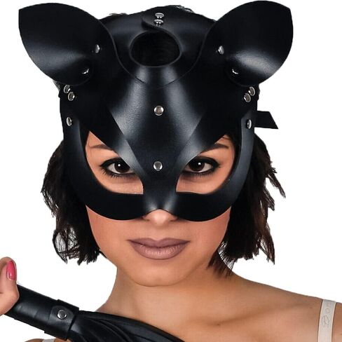 Woman Sexy Leather Cat Bunny Fox Half Face Masks,Masquerade Party Mask for Cosplay Halloween Party Costume Props in Saudi Arabia