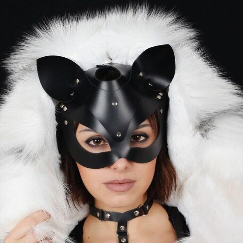 Woman Sexy Leather Cat Bunny Fox Half Face Masks,Masquerade Party Mask for Cosplay Halloween Party Costume Props in Saudi Arabia