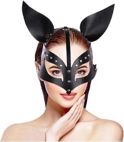 Woman Sexy Leather Cat Bunny Fox Half Face Masks,Masquerade Party Mask for Cosplay Halloween Party Costume Props in Saudi Arabia