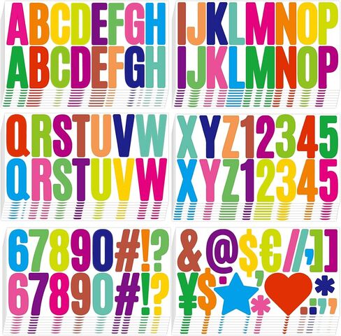 800 Pieces 48 Sheets Letter Stickers Large Alphabet Number Stickers 2.5 Inch Self Adhesive Waterproof Vinyl Letters Stickers for Bulletin Board Poster Mailbox Classroom Home Business Decor,Colorful in Saudi Arabia