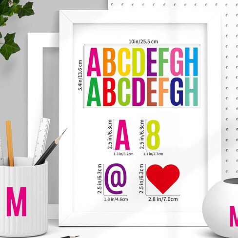 800 Pieces 48 Sheets Letter Stickers Large Alphabet Number Stickers 2.5 Inch Self Adhesive Waterproof Vinyl Letters Stickers for Bulletin Board Poster Mailbox Classroom Home Business Decor,Colorful in Saudi Arabia