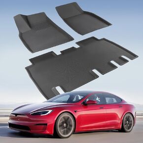 TAPTES for Model X 5 Seater Floor Mats 2021 2020 2019 2018 2017 2016,for Model X 5 Seater All Weather Floor Mats 2016-2021,XPE Waterproof Cargo Frunk Trunk Mats Cargo Liner Interior Accessories 3PCS