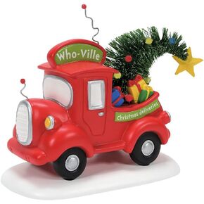 Department 56 Dr. Seuss Grinch Village Accessories Who-Ville Christmas Deliveries Truck Figurine, 4 Inch, Multicolor