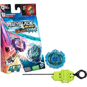 Beyblade Burst QuadStrike Hydra Poseidon P8 Spinning Top Starter Pack, Balance/Defense Type Battling Game with Launcher, Kids Toy Set