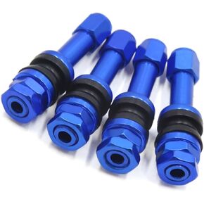 Motoforti 4Pcs Blue Bolt-in Wheel Rim Vacuum Tire Valve Stem w Dust Cap for Car Auto Long-Lasting