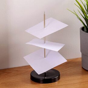 Desk Receipt Holder Spike Bill Fork Desk Straight Rod Paper Holder Spike Stick Receipts Check Spindle Office Desk Straight-Pole Paper Rack