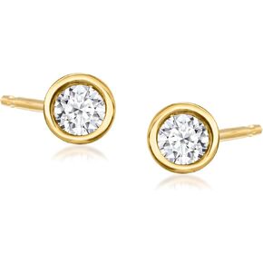 Ross-Simons 0.10 ct. t.w. Bezel-Set Lab-Grown Diamond Stud Earrings in 18kt Gold Over Sterling