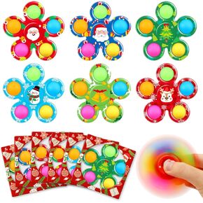 SCIONE 6Pcs Christmas Fidget Spinners for Kids 4-8 8-12, Christmas Surprise Gift for Toddlers Boys Girls, Fidget Sensory Toys, Prize Box Toys for Kids Classroom Exchange Gifts in Kuwait