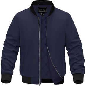 EKLENTSON Men's Bomber Jacket Thermal Quilted Lined Jacket Warm Winter Coats Full Zip Windbreaker Casual Jackets with Pockets