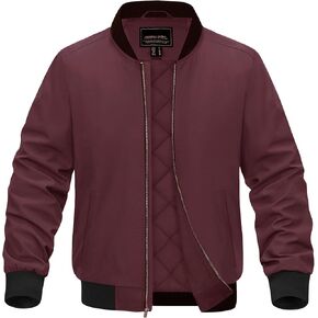 EKLENTSON Men's Bomber Jacket Thermal Quilted Lined Jacket Warm Winter Coats Full Zip Windbreaker Casual Jackets with Pockets