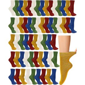 Jecery 50 Pairs Women's Winter Socks Bulk Boot Socks Crew Socks Colorful Slouch Unisex Sock Gift