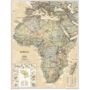 National Geographic: Africa Executive Wall Map - Antique Style - 24 x 31 inches - Art Quality Print