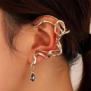 Ear Cuff Earrings for Women Trendy Gem Stuff Gifts Christmas Gifts Zircon Ear Cuff Earrings No Piercing Gem Ear Clip Wrap Around Fake Earrings Ear Wrap Crawler CZ Wrap Earrings（Silver）