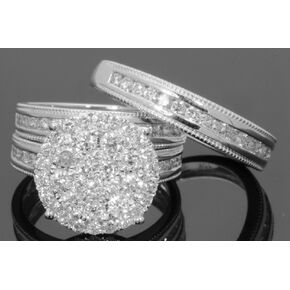 2Pcs 925 Sterling Silver Cubic Zirconia Rings Set for Women, Full Diamonds Shiny Dainty AAA Cubic Zirconia Solitaire Stackable Rings Set, Eternity Bands Jewelry Jewelry-Making-Patterns Set9