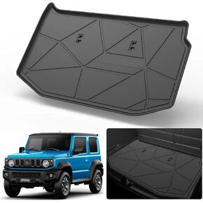 Cargo Liner for 2021 Jimny - Black TPO All Weather Heavy Duty Waterproof Rear Cargo Tray Trunk Floor Mat Protector Compatible with 2019-2023 Suzuki Jimny