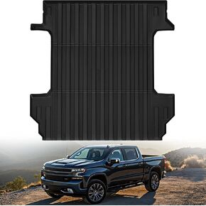 بطانة سرير شاحنة oEdRo تناسب 2019-2024 شيفروليه سيلفرادو/جي إم سي سييرا 1500 5.8 قدم، بطانة سرير TPE شديدة التحمل لجميع الأحوال الجوية لملحقات تشيفي سيلفرادو 2024، أسود in Kuwait