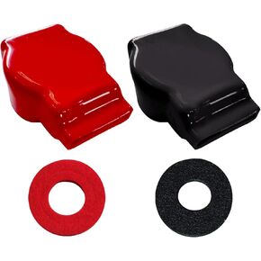 Ampper Top Post Flexible Military Spec Battery Terminal Cover, Battery Terminal Clamp Insulator Protector W/Washers for Car, Vehicle, RV and Boat (1 Pair)