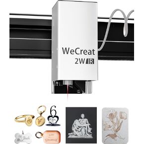وحدة ليزر قابلة للتحويل بالأشعة تحت الحمراء 1064 نانومتر لنقش الليزر WeCreat Vision، مخرج ليزر وحدة ليزر 2 وات (2000 ميجاوات) نقش على المعادن والبلاستيك ومواد الأكريليك، مثالية للمجوهرات وصنع الهدايا in Kuwait