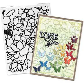 Glodecart Flower Background Embossing Folder, Plastic Textured Impressions Rose Flower Embossing Folder Template for Card Making Greeting Birthday Cards Scrapbooking Paper Craft Album Stamps DIY Décor