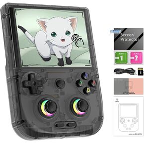 RG406V Retro Handheld Game Console 4-inch IPS Multi-touch Screen Android 13 5500mAh RG 406V Video Games Built-in Hall Joystick RGB Lighting Support 1080p DP Output WIFI Bluetooth (RG406V Black TR)