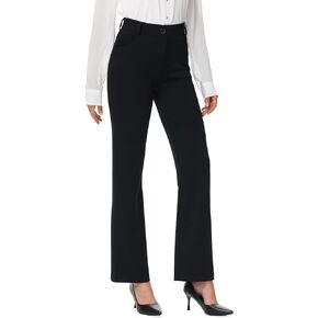 URBEST Women's Stretchy Straight Leg Dress Work Pants 28"/30"/32" Business Office Casual Slacks with Pockets