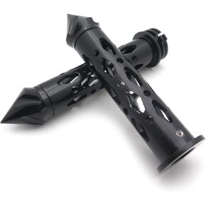 XKMT-Black CNC Billet 7/8" (22mm) Spike Bar Ends Hand Grips with throttle Compatible With Suzuki GSXR 600 750 1000 Hayabusa/FZR YZF 600 600R R1 R6 R6S All Models and Years [B018QJP4BQ]