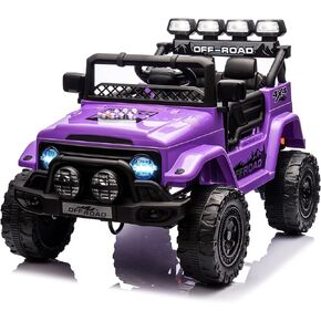 Ride On Truck Car for Kids, 12V Electric Ride On Car with Remote Control, Spring Suspension, Led Lights, Bluetooth, Music & Horn, 3 Speeds