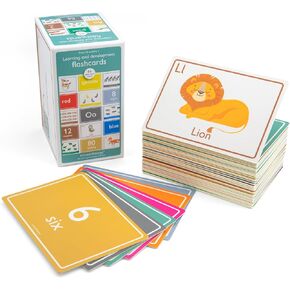 Nimmie & Moose Toddler Flash Cards – Alphabet ABC Flash Cards, Number Flash Cards, Preschool Learning Activities - Discover Colors, Animals, Games and More - 64 Double Sided Cards for Ages 1-4+